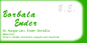 borbala ender business card